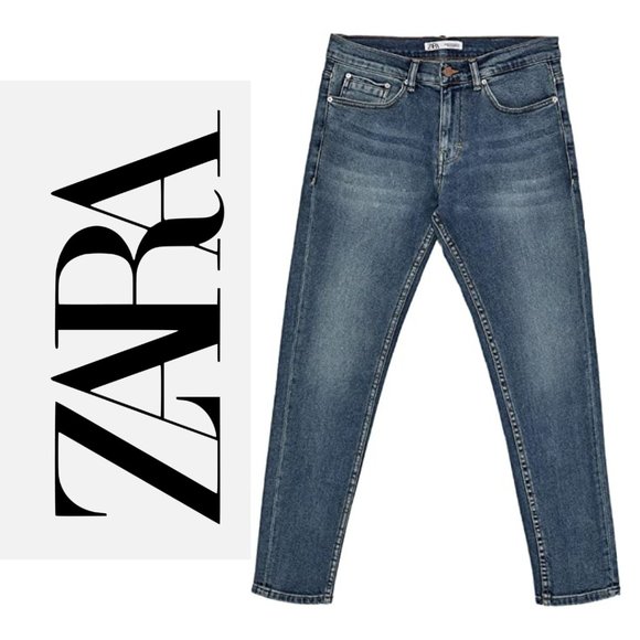 💥$23💥 NWT ZARA Slim Fit Blue Jeans size 40 EUR /31 USA - Picture 1 of 9